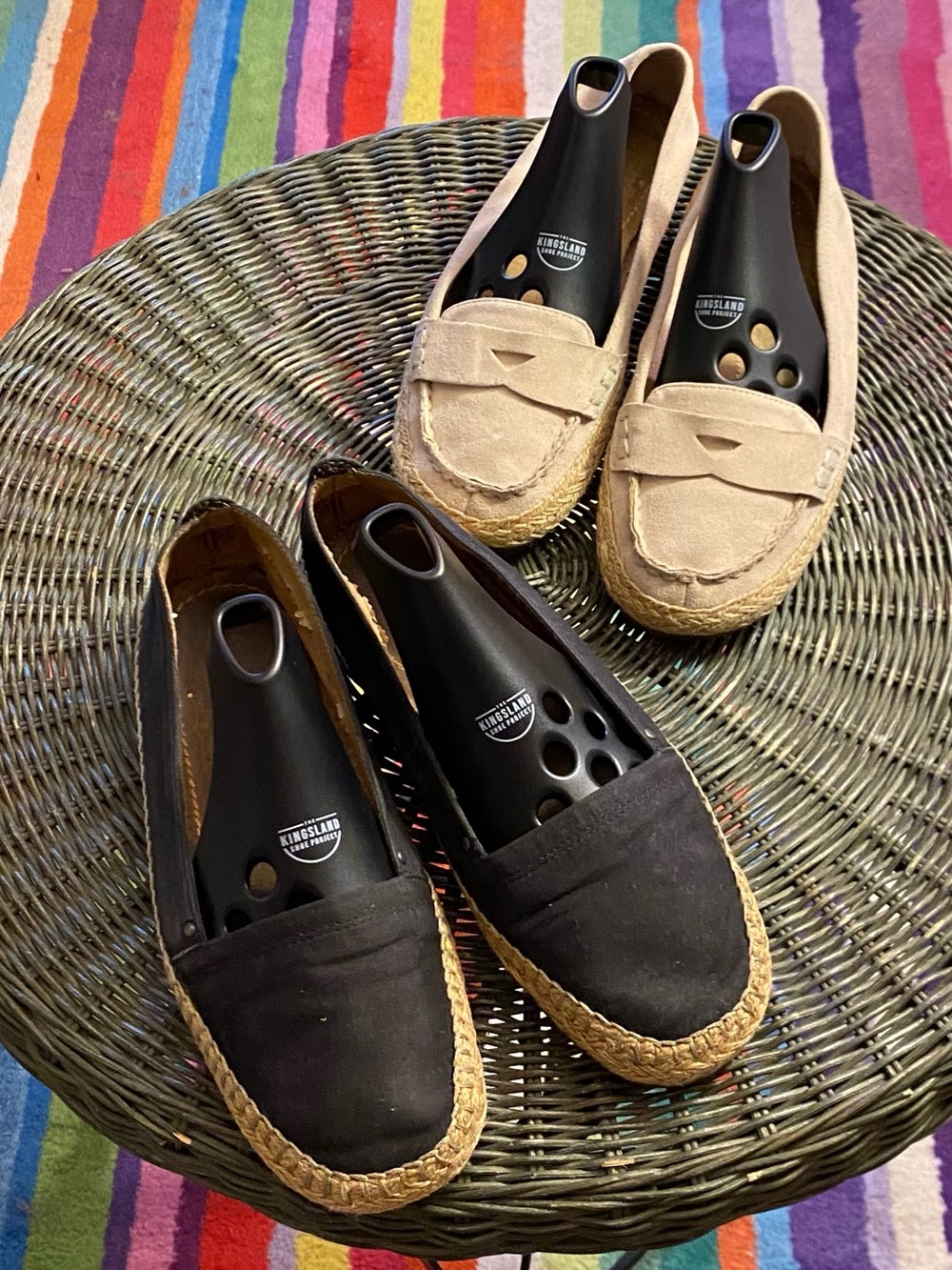 AEROSOLES Black Espadrille Flats and Tan Loafers Set